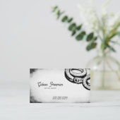 Carte De Visite Boutique de tatouage de serpent noir et blanc Grun (Debout devant)