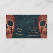 Carte De Visite Boutique de tatouage de texture Turquoise gothique (Dos)