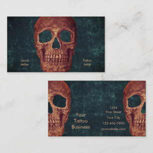 Carte De Visite Boutique de tatouage de texture Turquoise gothique