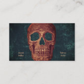 Carte De Visite Boutique de tatouage de texture Turquoise gothique (Devant)