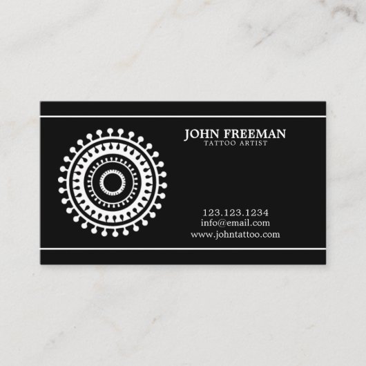 Carte De Visite Boutique de tatouage unique Grunge Noir Artiste de (Devant)