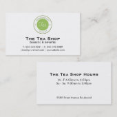 Carte De Visite Boutique de thé (Devant / Derrière)