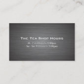 Carte De Visite Boutique de thé | Arrière - plan métallique (Dos)