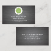 Carte De Visite Boutique de thé | Arrière - plan métallique (Devant / Derrière)