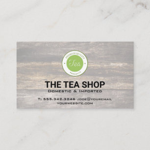 Carte De Visite Boutique de thé   Panneaux en bois