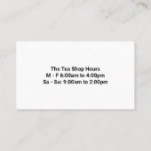 Carte De Visite Boutique de thé | Plantes de thé (Dos)