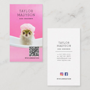 Carte De Visite Boutique de toilettage pour chiens Code QR Puppy g