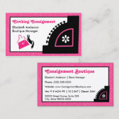 Carte De Visite Boutique de vêtements de léopard rose Girly (Devant / Derrière)