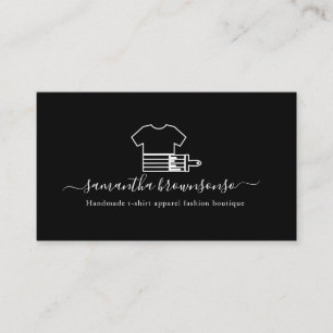 Carte De Visite boutique de vêtements de t-shirt artisanal noir