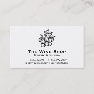 Carte De Visite Boutique de vins