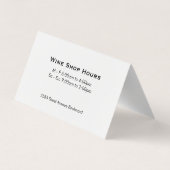 Carte De Visite Boutique de vins (Dos)