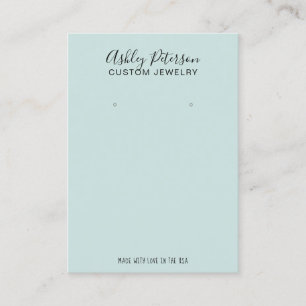 Carte De Visite Boutique d'oreille à bijoux minimaliste bleu