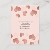 Carte De Visite Boutique d'oreille rose or coeur rose bijoux (Dos)