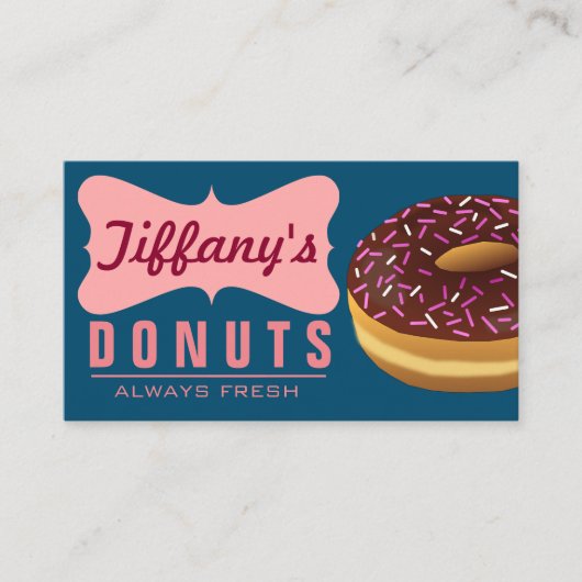 Carte De Visite Boutique Doughnut rétro doux (Devant)