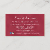 Carte De Visite Boutique élégante Red Luxe Bokeh Sparkle (Dos)