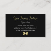 Carte De Visite Boutique Empreinte de léopard jolie ruban jaune (Dos)