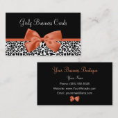 Carte De Visite Boutique Empreinte de léopard Trendy Burnt Orange (Devant / Derrière)