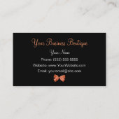 Carte De Visite Boutique Empreinte de léopard Trendy Burnt Orange (Dos)