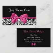 Carte De Visite Boutique Empreinte de léopard Vivacious Dark Pink (Devant / Derrière)