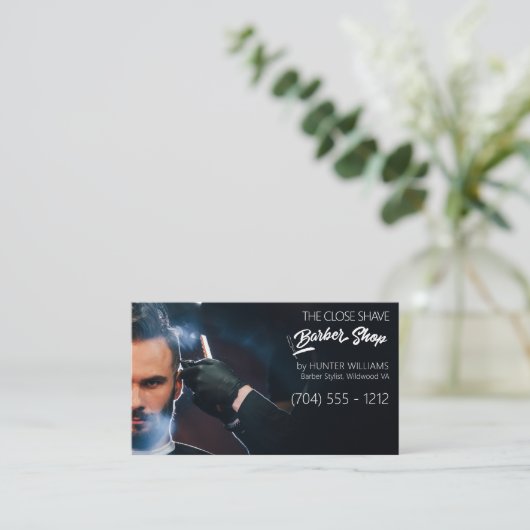 Carte De Visite Boutique en coiffure 3in1 QRCode (Debout devant)