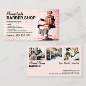 Carte De Visite Boutique en coiffure photo personnalisée rose (Devant / Derrière)