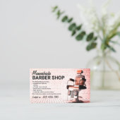 Carte De Visite Boutique en coiffure photo personnalisée rose (Debout devant)