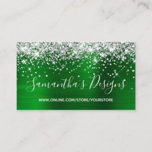 Carte De Visite Boutique en ligne de paillettes d'argent sur fond 