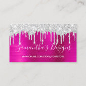 Carte De Visite Boutique en ligne de Parties scintillant d'argent  (Devant)