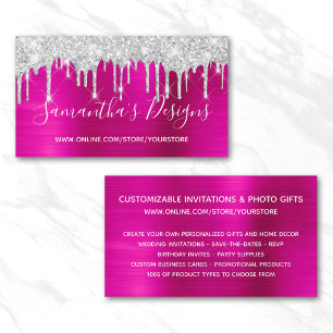 Carte De Visite Boutique en ligne de Parties scintillant d'argent