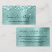Carte De Visite Boutique en ligne Glittery Pale Turquoise (Devant / Derrière)