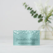 Carte De Visite Boutique en ligne Glittery Pale Turquoise (Debout devant)