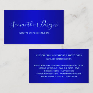 Carte De Visite Boutique en ligne ombrée bleu foncé et moyen