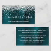 Carte De Visite Boutique en ligne Parties scintillant d'argent noi (Devant / Derrière)