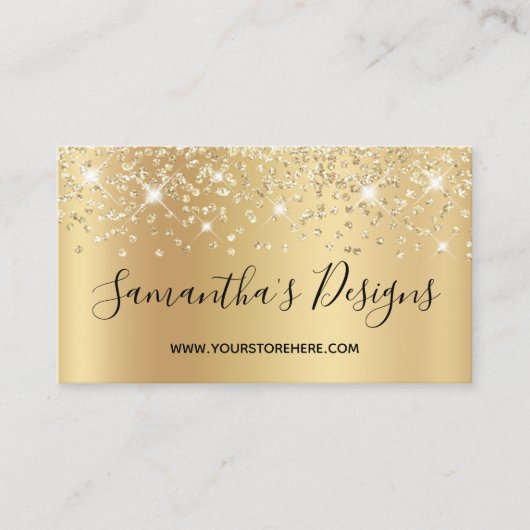Carte De Visite Boutique en ligne Sparkly Gold Confetti Parties sc (Devant)