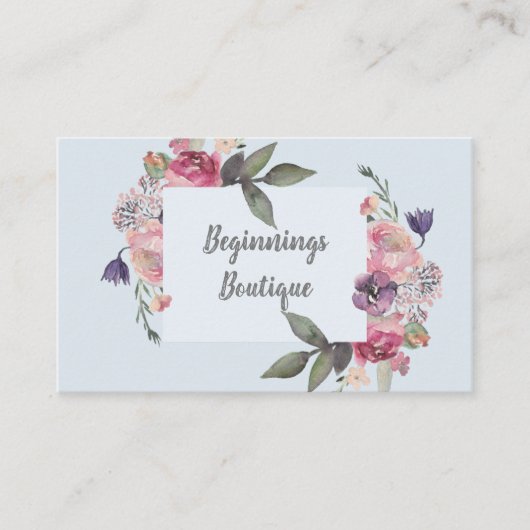 Carte De Visite Boutique Feminine Floral Pastel (Devant)