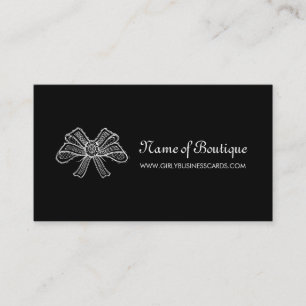 Carte De Visite Boutique féminine Ruban noir et blanc en dentelle
