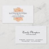Carte De Visite Boutique Fleurs | Élégant, classique (Devant / Derrière)