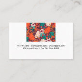 Carte De Visite Boutique Fleurs | Fleurs illustratives (Dos)