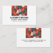 Carte De Visite Boutique Fleurs | Fleurs illustratives (Devant / Derrière)