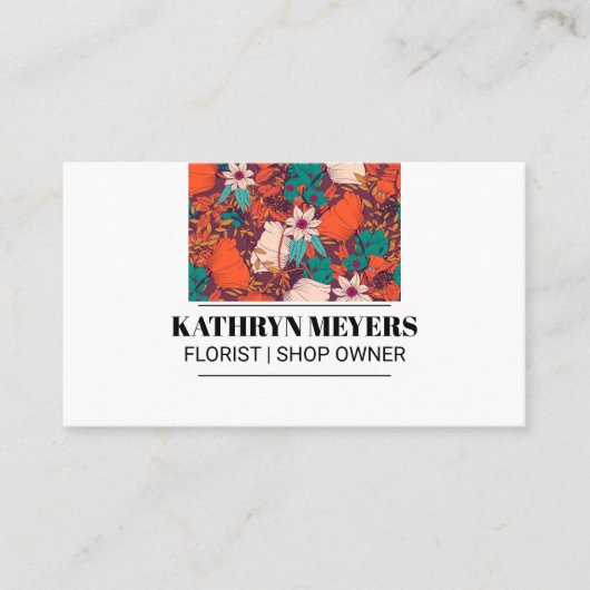 Carte De Visite Boutique Fleurs | Fleurs illustratives (Devant)