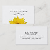 Carte De Visite Boutique Fleurs | Fleurs Solaires, simples (Devant / Derrière)