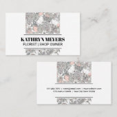 Carte De Visite Boutique Fleurs | Motif de fleurs botaniques (Devant / Derrière)