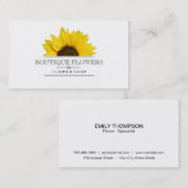 Carte De Visite Boutique Fleurs | Sun Flower (Devant / Derrière)