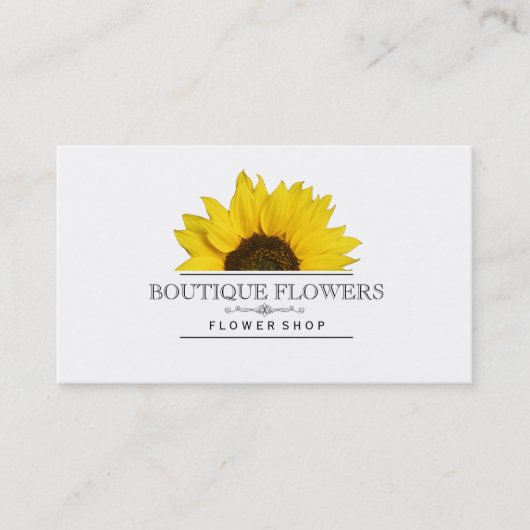 Carte De Visite Boutique Fleurs | Sun Flower (Devant)