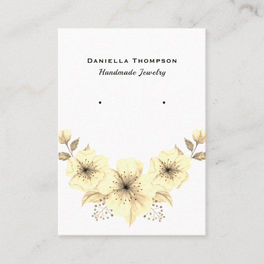 Carte De Visite Boutique Floral Aquarelle Bijoux Écran (Devant)