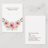 Carte De Visite Boutique Floral Bijoux botanique Écran d'oreille (Devant / Derrière)