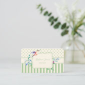 Carte De Visite Boutique Florale Colibri Vert (Debout devant)