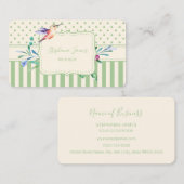 Carte De Visite Boutique Florale Colibri Vert (Devant / Derrière)