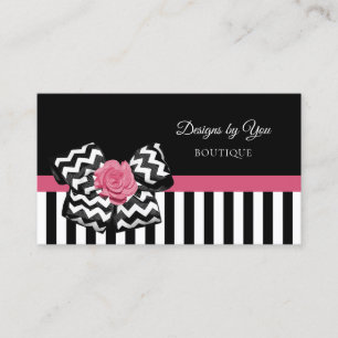 Carte De Visite Boutique Girls Rose Rose Cute Chevron Bow