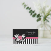 Carte De Visite Boutique Girls Rose Rose Cute Chevron Bow (Debout devant)